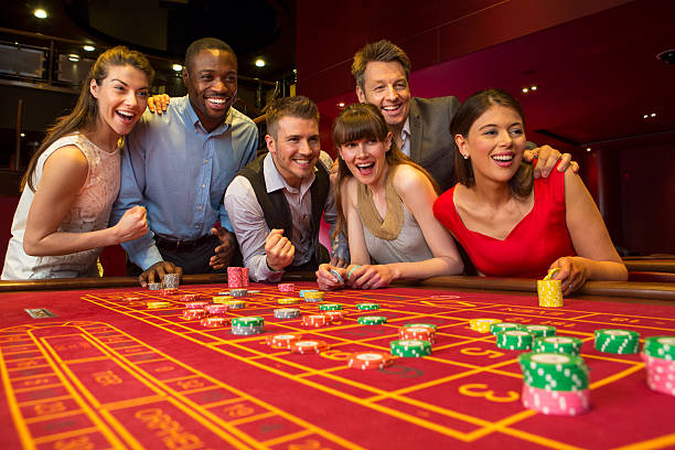 Vertical money wheel game show studio on mobile screen